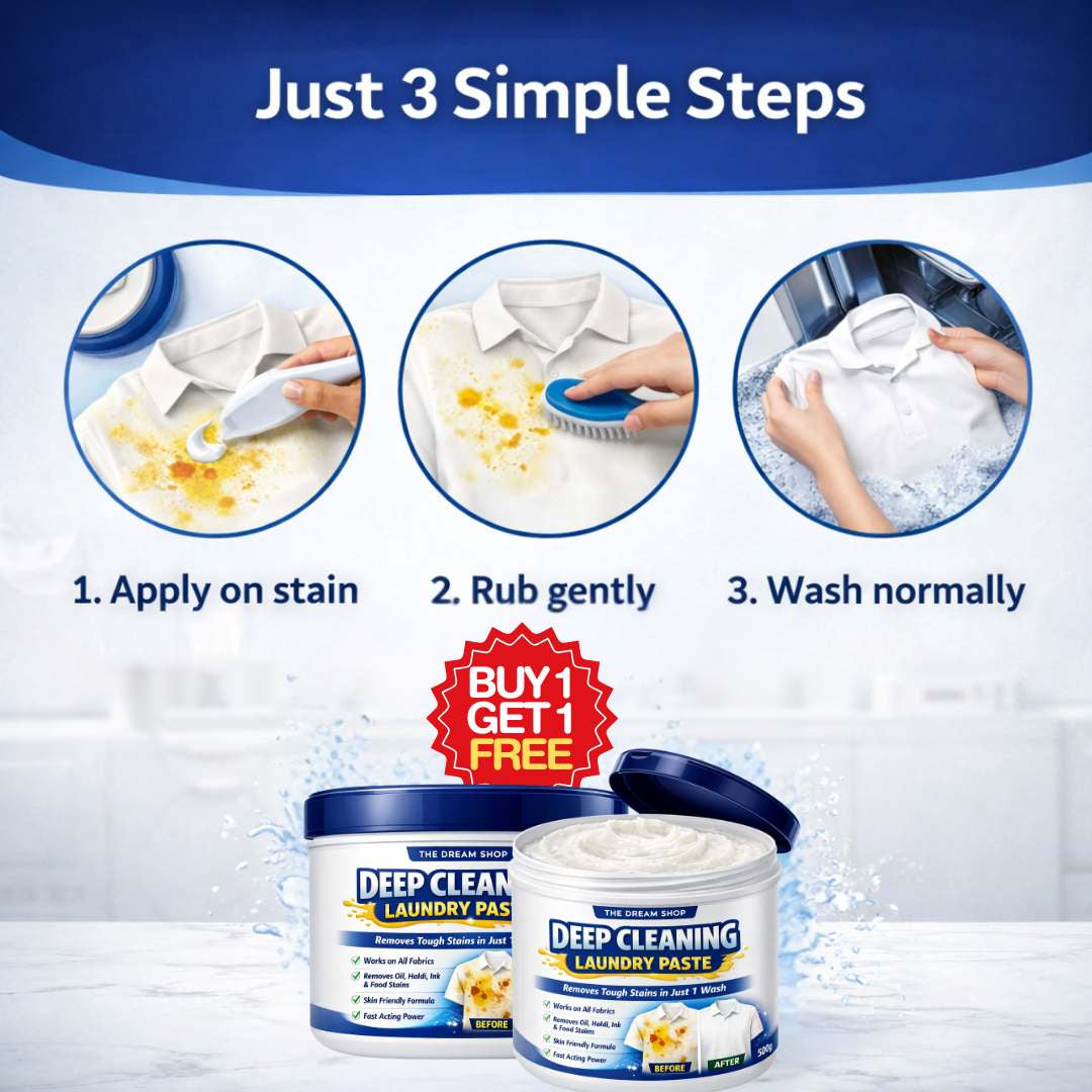 Deep Cleaning Laundry Paste - Removes Oil, Dirt, Food, Colors All Stains From Clothes