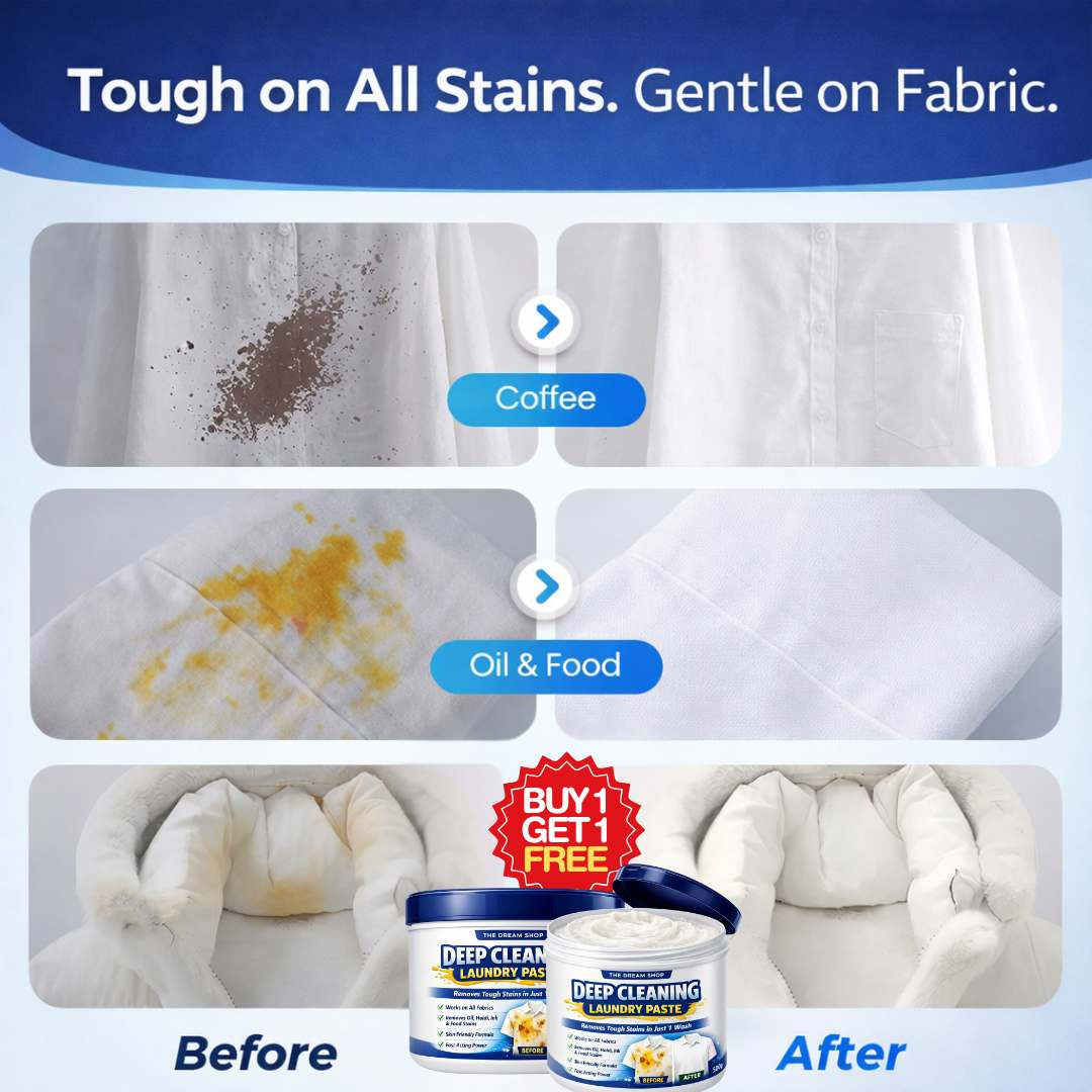 Deep Cleaning Laundry Paste - Removes Oil, Dirt, Food, Colors All Stains From Clothes